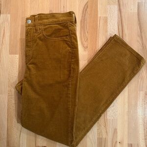 J. Crew Straight Leg Corduroy Pants in Mustard Brown